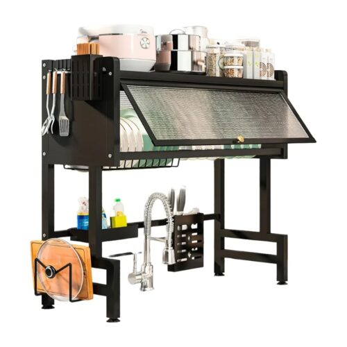 Escorredor de Louça com Porta Metálico Multifuncional